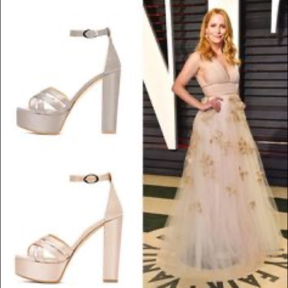 Neil J Rodgers Blush Satin Platform Sofia Sandals - Picture 8 of 8